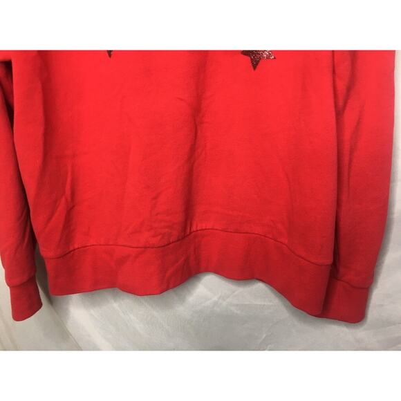 Victoria's Secret Sport Graphic Sweatshirt Red Glitter Stars Size L Vintage - Picture 5 of 6